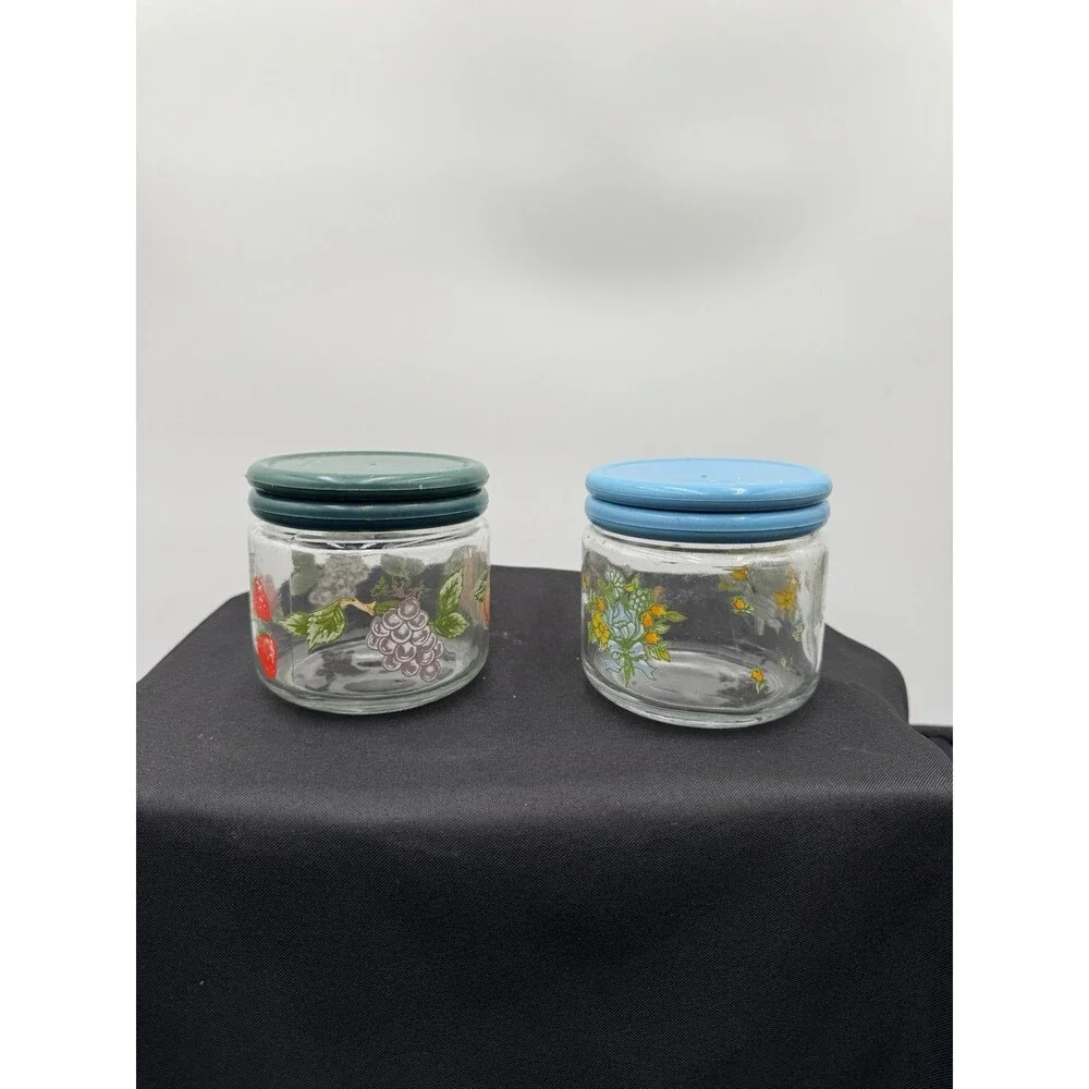 Vintage KIG Glass Containers With Lids, 1980’s Set Of 2